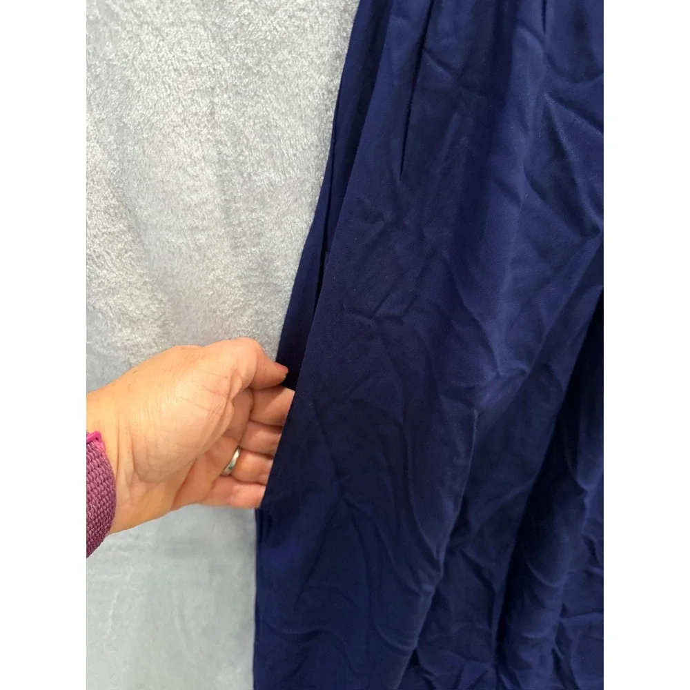 NWT Raviya Cover Up Dress Womens Navy Ruffle Neck Sleeveless Pockets Small $48